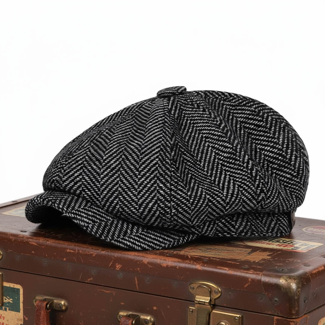 Casquette en mélange de laine à chevrons | REIMS