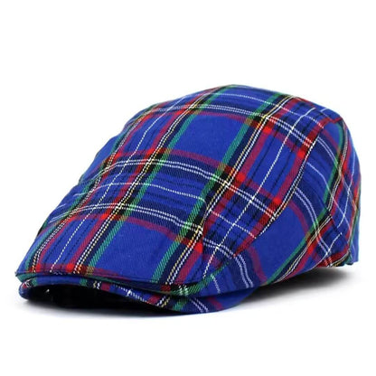 Béret plat en coton à motif tartan | POITIERS