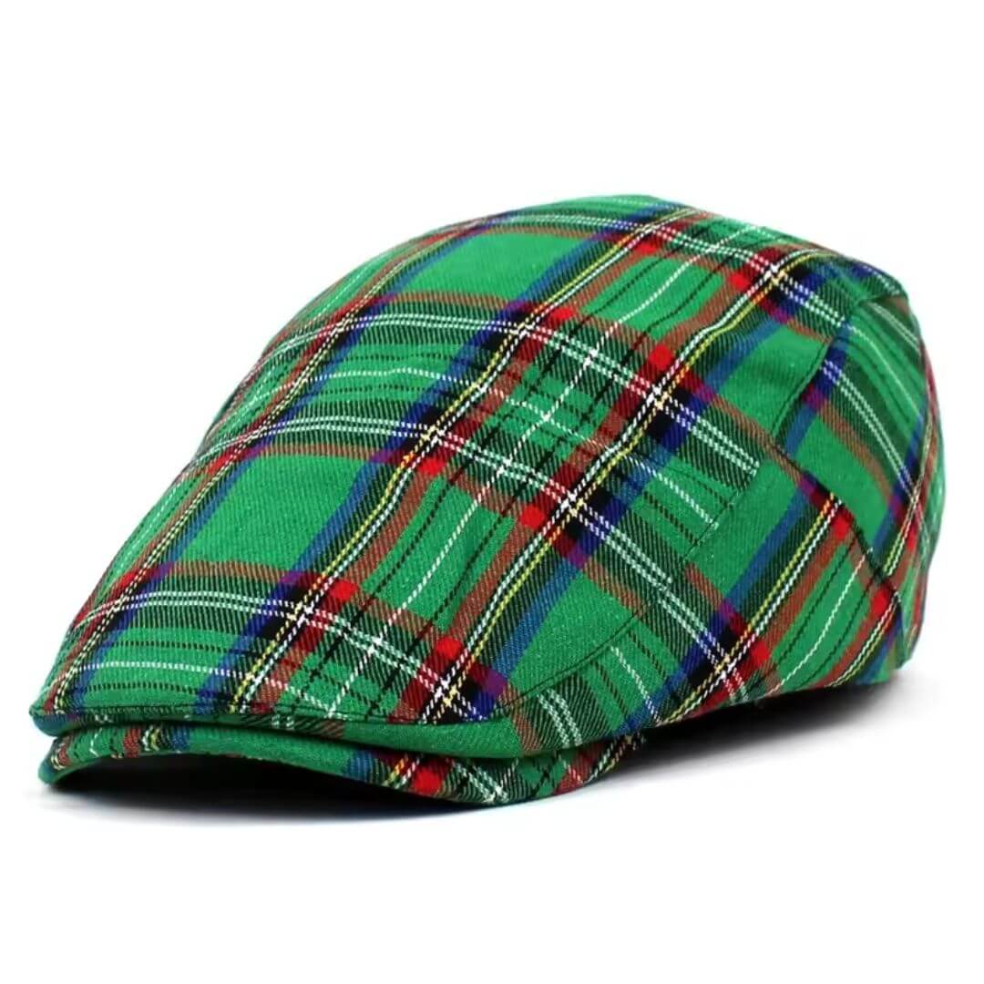 Béret plat en coton à motif tartan | POITIERS