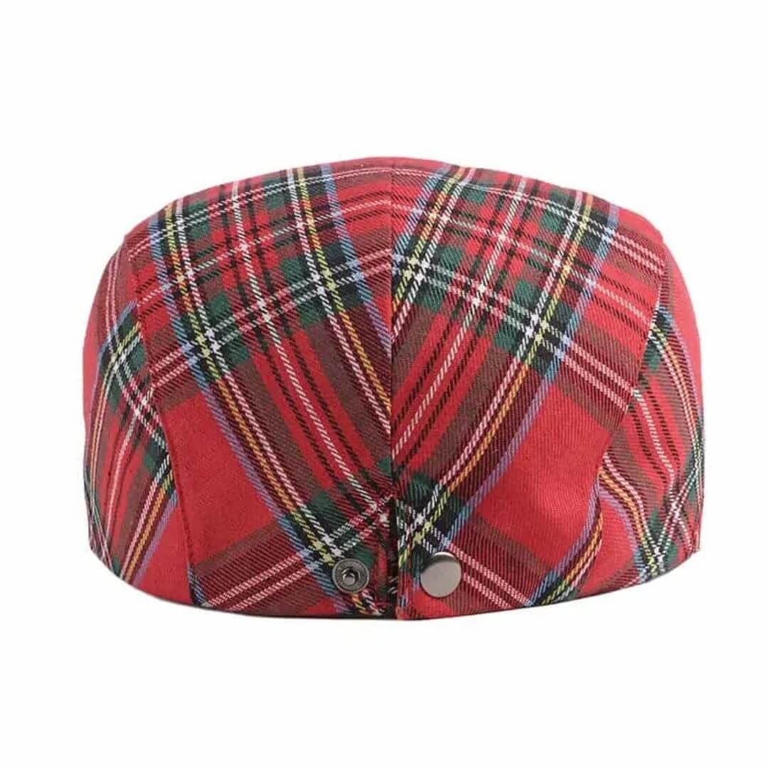 Béret plat en coton à motif tartan | POITIERS