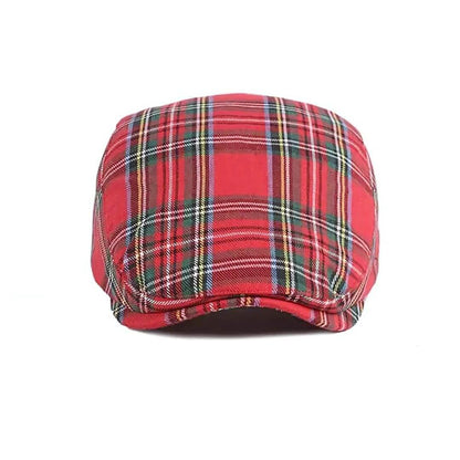 Béret plat en coton à motif tartan | POITIERS