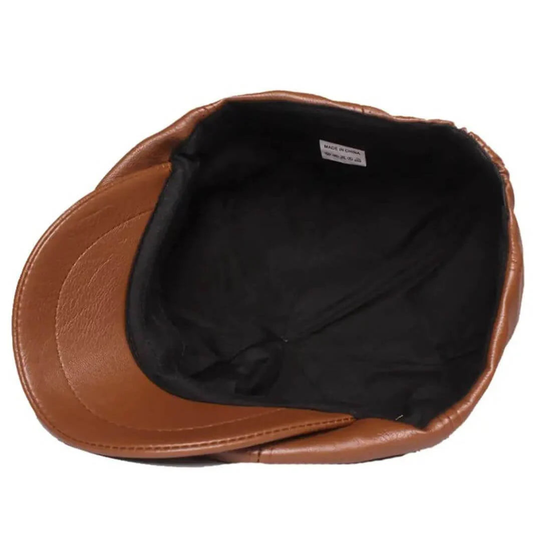 Béret plat en cuir | MONACO