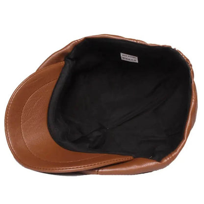 Béret plat en cuir | MONACO