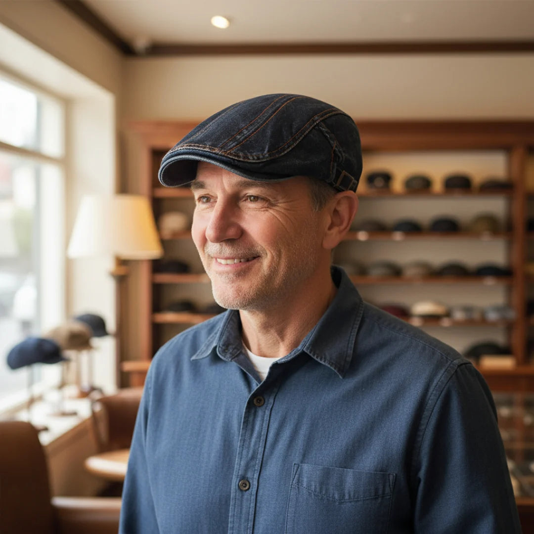 Béret plat en jean | BREST