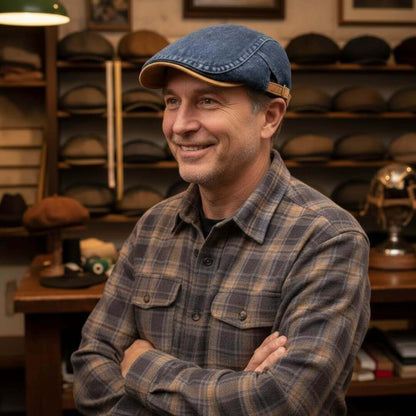 Béret plat en denim | PORTLAND