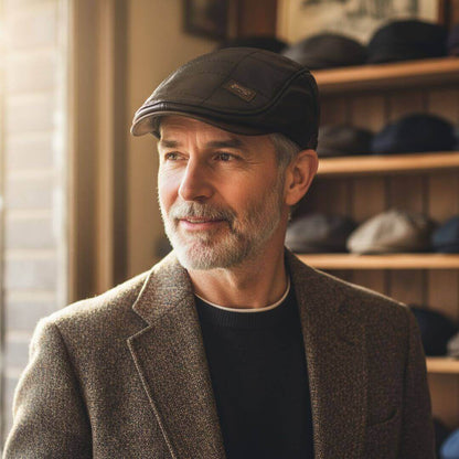 Béret plat en cuir végane | MONTPELLIER