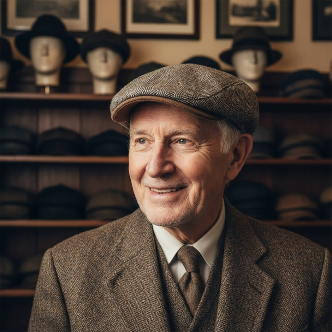 Béret plat en laine à chevrons | AVIGNON